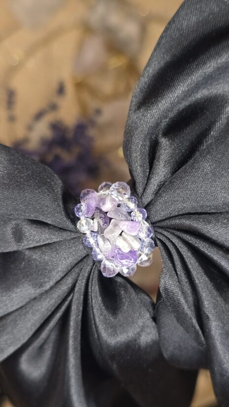 🖤 Melna matu bante ar ametistu